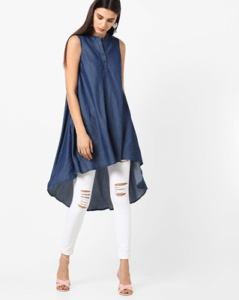 Flared Kurti with Up and Down Pattern