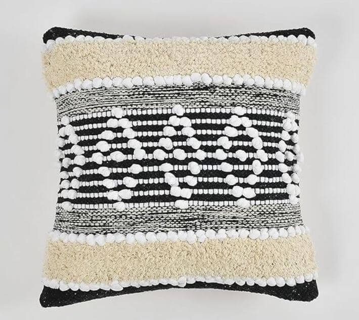 cotton macrame woven boho square cushion cover3