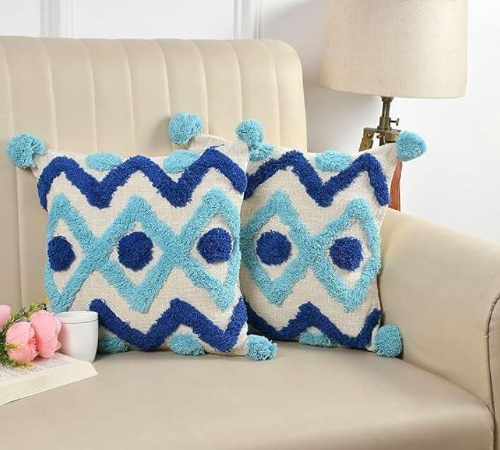 cotton macrame woven boho square cushion cover4