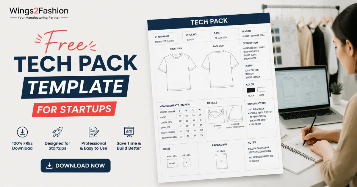 Free Tech Pack Template for Startups: What Wings2Fashion Needs Before Production Begins