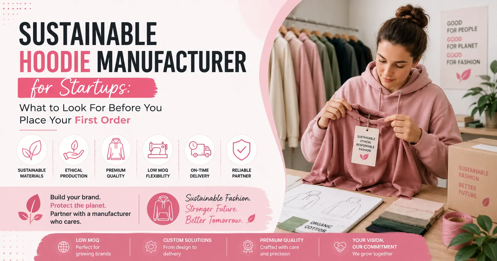 Sustainable Hoodie Manufacturer for Startups: What to Look For Before You Place Your First Order